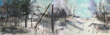 Peinture intitulée "il-fait-froid-hudso…" par Paulyvalent (Paul Elie), Œuvre d'art originale
