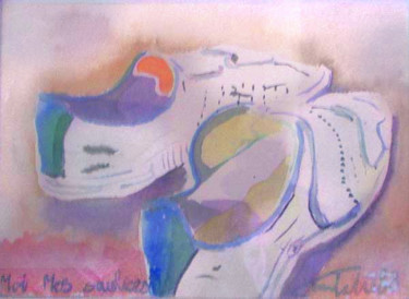 Pittura intitolato "moi-mes-souliers" da Paulyvalent (Paul Elie), Opera d'arte originale
