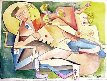 Peinture intitulée "dream" par Paulyvalent (Paul Elie), Œuvre d'art originale, Aquarelle Monté sur Châssis en bois