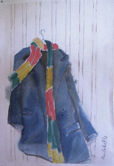 Peinture intitulée "mon-manteau 1984" par Paulyvalent (Paul Elie), Œuvre d'art originale