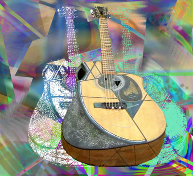 Design mit dem Titel "exploration-guitare" von Paulyvalent (Paul Elie), Original-Kunstwerk