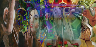 au delas du mirroir Peinture intitulée "au delas du mirroir" par Paulyvalent (Paul Elie), Œuvre d'art originale