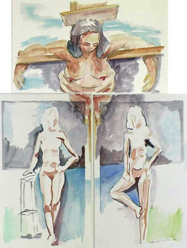 Pittura intitolato "cruxifixion" da Paulyvalent (Paul Elie), Opera d'arte originale