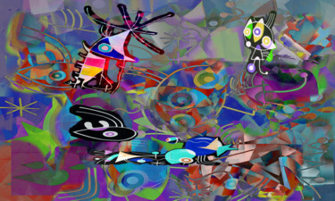 Arte digital titulada "miro revisité" por Paulyvalent (Paul Elie), Obra de arte original, Trabajo Digital 2D