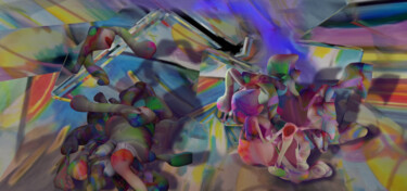 Arts numériques intitulée "la fuite en avant" par Paulyvalent (Paul Elie), Œuvre d'art originale, Travail numérique 2D