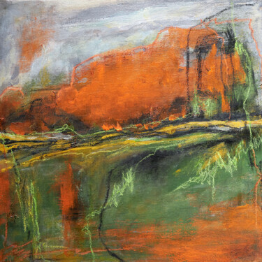 Картина под названием "За лесом" - Paumalin, Подлинное произведение искусства, Акрил