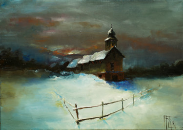 Pittura intitolato "winter" da Pavel Filin, Opera d'arte originale, Olio