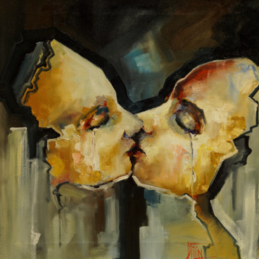 Painting titled "kiss" by Pavel Filin, Original Artwork, Oil