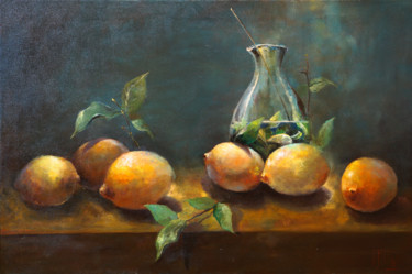Painting titled "lemon juice" by Pavel Filin, Original Artwork, Oil