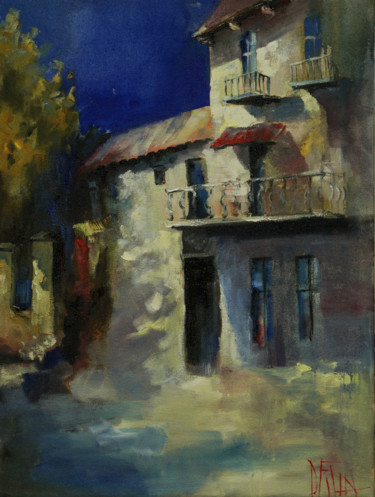 Painting titled "blue shadows" by Pavel Filin, Original Artwork, Oil