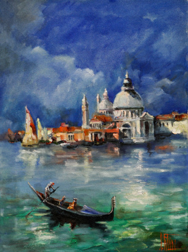 Painting titled "Venice wind" by Pavel Filin, Original Artwork, Oil