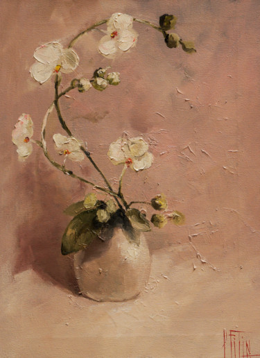Painting titled "orchid" by Pavel Filin, Original Artwork, Oil