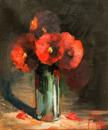 Pintura titulada "spring flowers" por Pavel Filin, Obra de arte original, Oleo