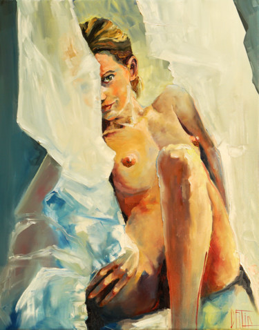 Painting titled "tenderness" by Pavel Filin, Original Artwork, Oil