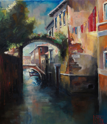 Painting titled "streets of venice" by Pavel Filin, Original Artwork, Oil