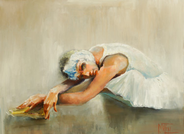 Картина под названием "white swan 1" - Pavel Filin, Подлинное произведение искусства, Масло