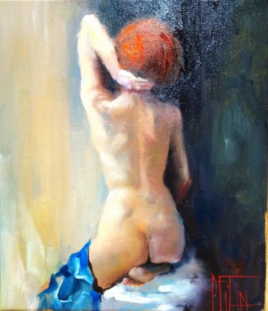 Painting titled "redhead" by Pavel Filin, Original Artwork, Oil