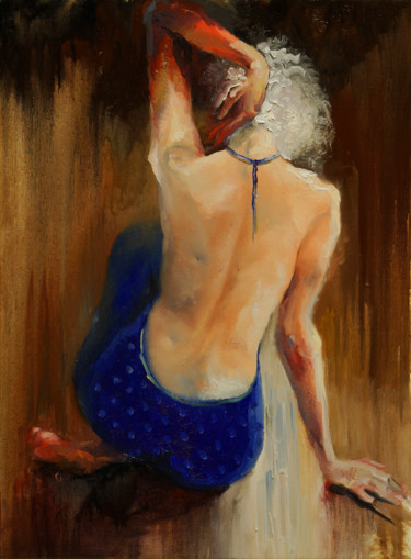 Pittura intitolato "dress ultramarine" da Pavel Filin, Opera d'arte originale, Olio