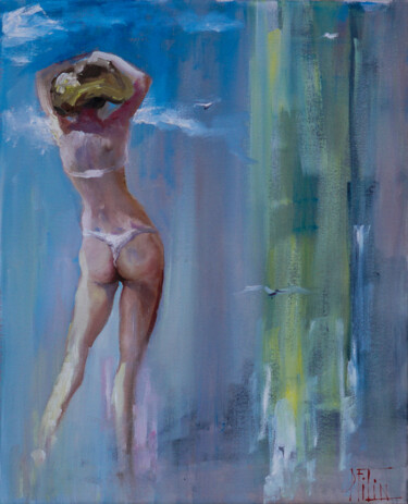 seascape Painting titled "seascape" by Pavel Filin, Original Art, Oil Mounted on Stretcher frame