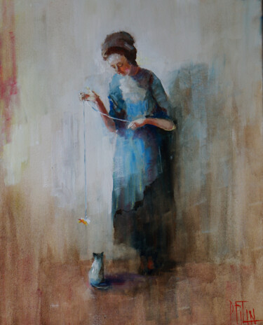 Картина под названием "vaska" - Pavel Filin, Подлинное произведение искусства, Масло Установлен на Деревянная рама для носил…