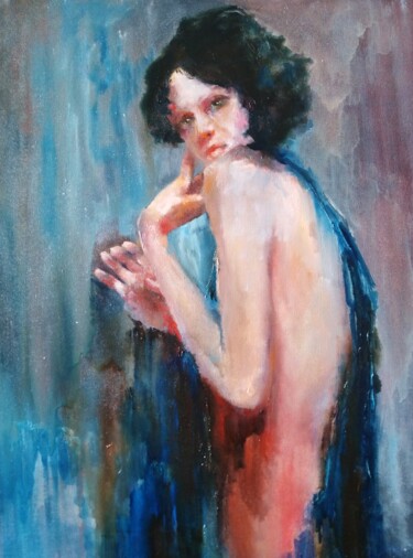 Painting titled "Caro" by Pavel Filin, Original Artwork, Oil Mounted on Wood Stretcher frame