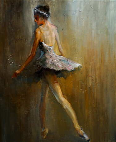 Painting titled "Ballet school" by Pavel Filin, Original Artwork, Oil Mounted on Wood Stretcher frame