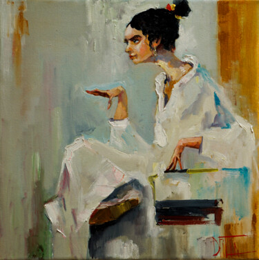 Картина под названием "young Spanish woman" - Pavel Filin, Подлинное произведение искусства, Масло Установлен на Деревянная…