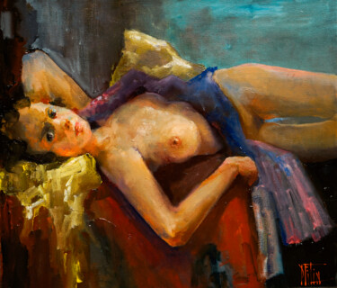 Painting titled "dubi 7" by Pavel Filin, Original Artwork, Oil Mounted on Wood Stretcher frame