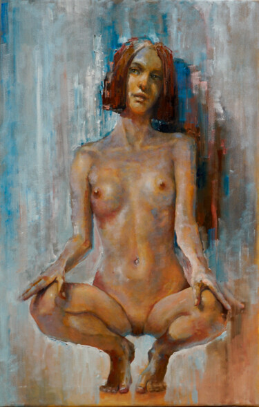 Painting titled "brave" by Pavel Filin, Original Artwork, Oil Mounted on Wood Stretcher frame