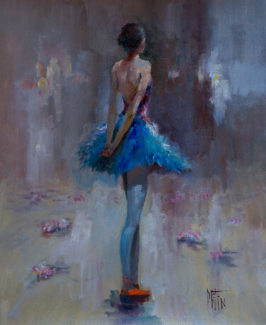 Painting titled "ballet 028" by Pavel Filin, Original Artwork, Oil Mounted on Wood Stretcher frame