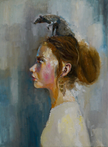 Картина под названием "larisa" - Pavel Filin, Подлинное произведение искусства, Масло Установлен на Деревянная рама для носи…