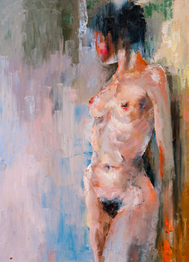 Картина под названием "akt 23" - Pavel Filin, Подлинное произведение искусства, Масло Установлен на Деревянная рама для носи…