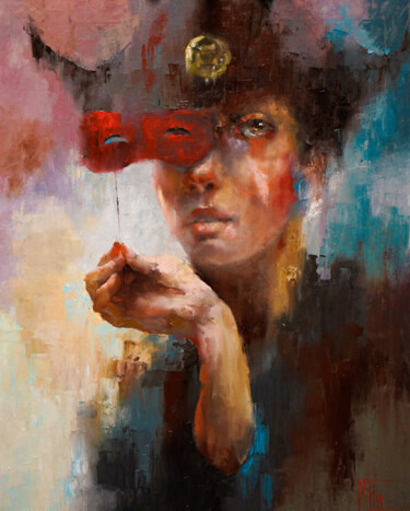 Картина под названием "judita" - Pavel Filin, Подлинное произведение искусства, Масло Установлен на Деревянная рама для носи…