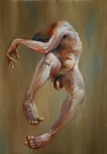 Painting titled "individual" by Pavel Filin, Original Artwork, Oil Mounted on Wood Stretcher frame