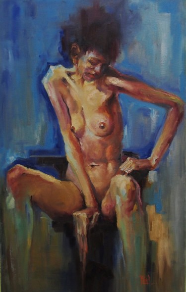 Painting titled ""MODEL"" by Pavel Filin, Original Artwork, Oil