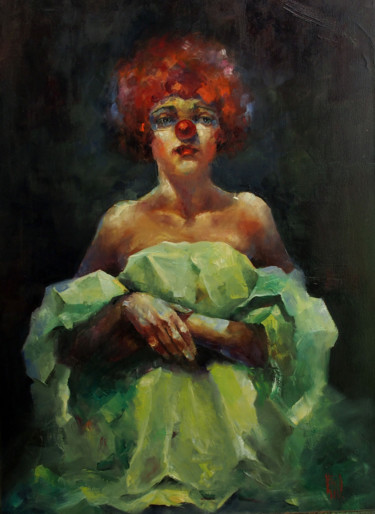 Painting titled "CLOWN" by Pavel Filin, Original Artwork, Oil