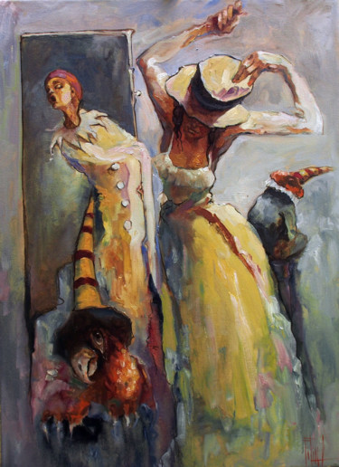 Pittura intitolato ""THEATRE"" da Pavel Filin, Opera d'arte originale, Olio