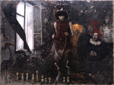 Pintura titulada "Winter chants" por Pavel Guliaev, Obra de arte original, Oleo Montado en Bastidor de camilla de madera