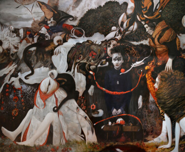 Картина под названием "Oblation" - Pavel Guliaev, Подлинное произведение искусства, Масло Установлен на Деревянная рама для…
