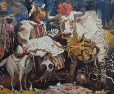 Pintura titulada "Holy cow" por Pavel Guliaev, Obra de arte original, Oleo