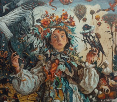 Malerei mit dem Titel "Creator" von Pavel Guliaev, Original-Kunstwerk, Öl Auf Keilrahmen aus Holz montiert