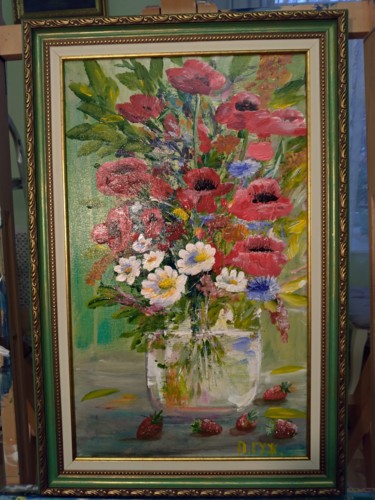 Peinture intitulée "Картина"Цветы"" par Pavel Guzhvin, Œuvre d'art originale, Acrylique