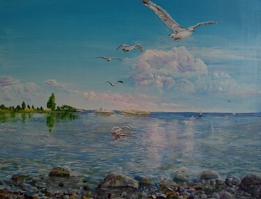 Картина под названием "Полёт чайки." - Павел Гужвин, Подлинное произведение искусства, Акрил