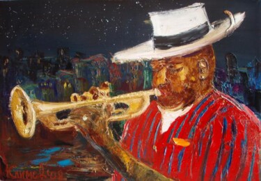 Картина под названием "evening blues" - Pavel Klimov, Подлинное произведение искусства, Масло