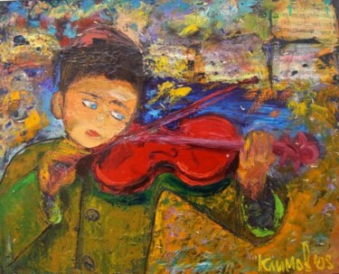 Painting titled "young violin" by Pavel Klimov, Original Artwork, Oil