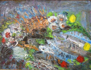 Painting titled "seafood" by Pavel Klimov, Original Artwork, Oil