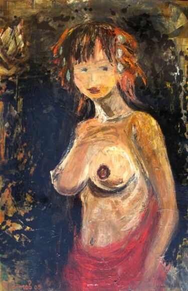 Картина под названием "nude" - Pavel Klimov, Подлинное произведение искусства, Масло