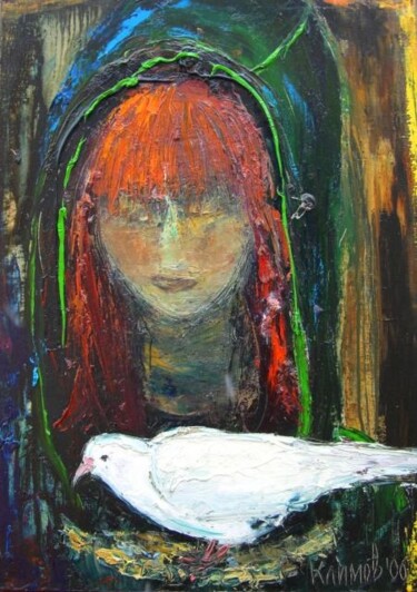 Pittura intitolato "pigeon" da Pavel Klimov, Opera d'arte originale, Olio