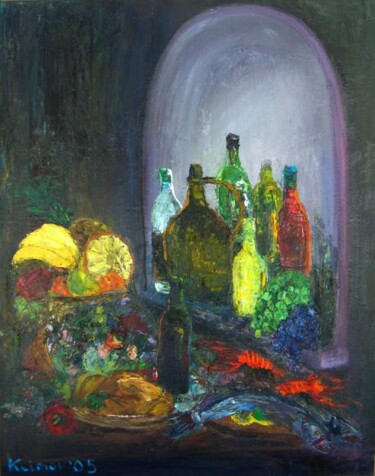 Картина под названием "still life" - Pavel Klimov, Подлинное произведение искусства, Масло