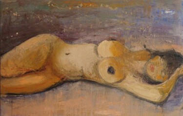 Картина под названием "lying nude" - Pavel Klimov, Подлинное произведение искусства, Масло